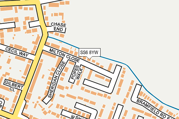 SS6 8YW map - OS OpenMap – Local (Ordnance Survey) SS6 8YW map - OS OpenMap – Local (Ordnance Survey)