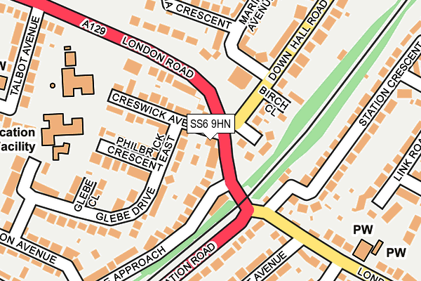 SS6 9HN map - OS OpenMap – Local (Ordnance Survey) SS6 9HN map - OS OpenMap – Local (Ordnance Survey)