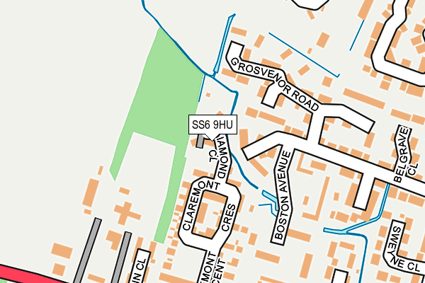SS6 9HU map - OS OpenMap – Local (Ordnance Survey) SS6 9HU map - OS OpenMap – Local (Ordnance Survey)