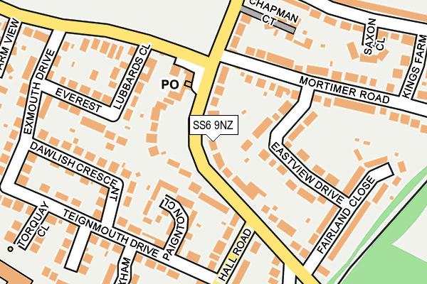 SS6 9NZ map - OS OpenMap – Local (Ordnance Survey) SS6 9NZ map - OS OpenMap – Local (Ordnance Survey)