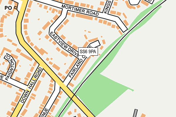 SS6 9PA map - OS OpenMap – Local (Ordnance Survey) SS6 9PA map - OS OpenMap – Local (Ordnance Survey)