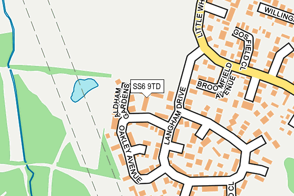 SS6 9TD map - OS OpenMap – Local (Ordnance Survey) SS6 9TD map - OS OpenMap – Local (Ordnance Survey)