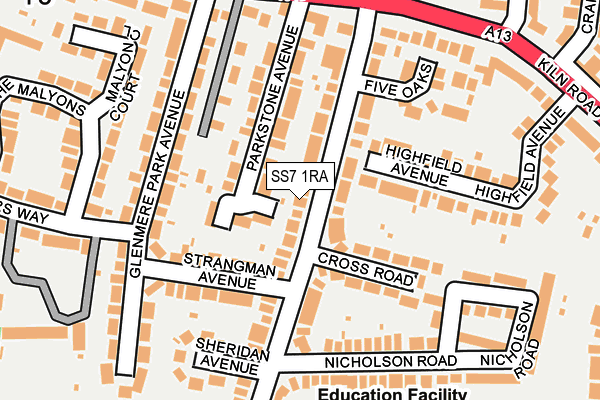 SS7 1RA map - OS OpenMap – Local (Ordnance Survey) SS7 1RA map - OS OpenMap – Local (Ordnance Survey)