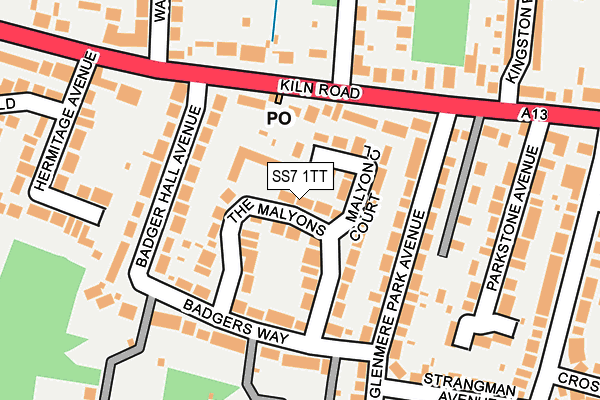 SS7 1TT map - OS OpenMap – Local (Ordnance Survey) SS7 1TT map - OS OpenMap – Local (Ordnance Survey)