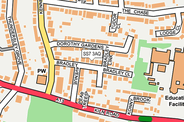 SS7 3AQ map - OS OpenMap – Local (Ordnance Survey) SS7 3AQ map - OS OpenMap – Local (Ordnance Survey)