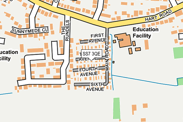SS7 3QE map - OS OpenMap – Local (Ordnance Survey) SS7 3QE map - OS OpenMap – Local (Ordnance Survey)