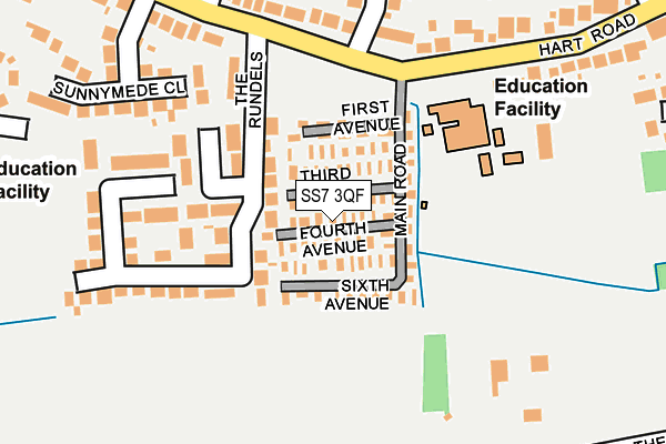 SS7 3QF map - OS OpenMap – Local (Ordnance Survey) SS7 3QF map - OS OpenMap – Local (Ordnance Survey)