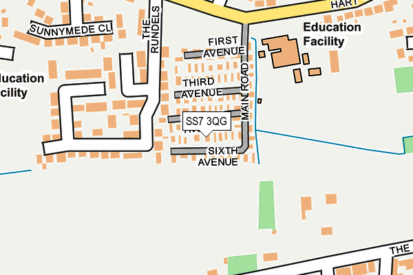 SS7 3QG map - OS OpenMap – Local (Ordnance Survey) SS7 3QG map - OS OpenMap – Local (Ordnance Survey)