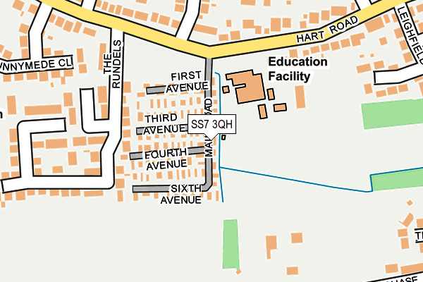 SS7 3QH map - OS OpenMap – Local (Ordnance Survey) SS7 3QH map - OS OpenMap – Local (Ordnance Survey)