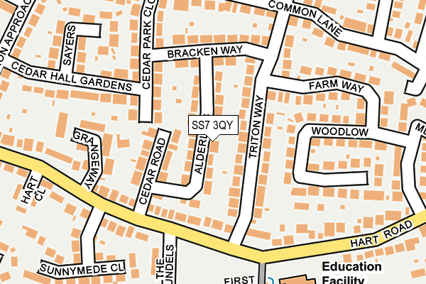 SS7 3QY map - OS OpenMap – Local (Ordnance Survey) SS7 3QY map - OS OpenMap – Local (Ordnance Survey)