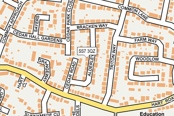 SS7 3QZ map - OS OpenMap – Local (Ordnance Survey) SS7 3QZ map - OS OpenMap – Local (Ordnance Survey)