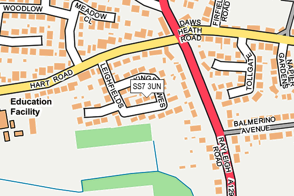 SS7 3UN map - OS OpenMap – Local (Ordnance Survey) SS7 3UN map - OS OpenMap – Local (Ordnance Survey)