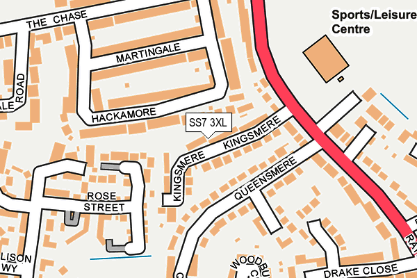 SS7 3XL map - OS OpenMap – Local (Ordnance Survey)