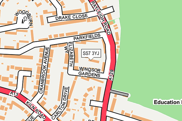 SS7 3YJ map - OS OpenMap – Local (Ordnance Survey) SS7 3YJ map - OS OpenMap – Local (Ordnance Survey)