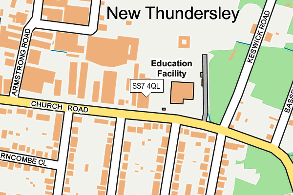 SS7 4QL map - OS OpenMap – Local (Ordnance Survey) SS7 4QL map - OS OpenMap – Local (Ordnance Survey)