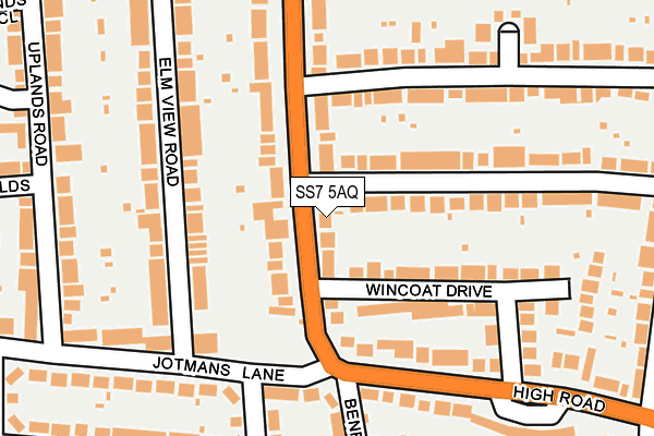 SS7 5AQ map - OS OpenMap – Local (Ordnance Survey) SS7 5AQ map - OS OpenMap – Local (Ordnance Survey)