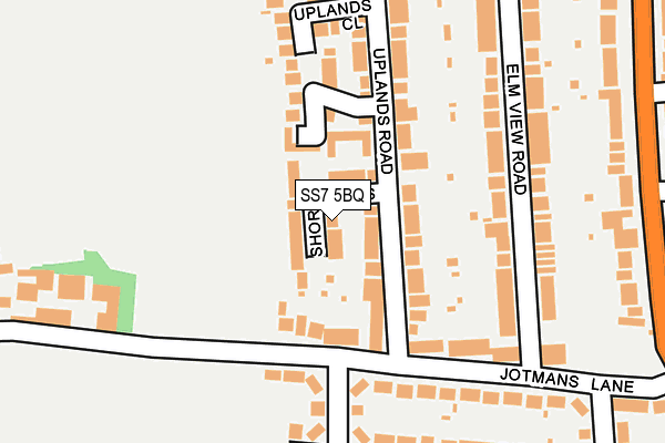 SS7 5BQ map - OS OpenMap – Local (Ordnance Survey) SS7 5BQ map - OS OpenMap – Local (Ordnance Survey)