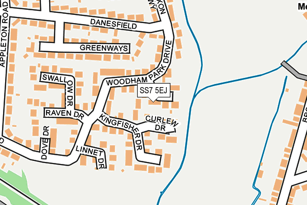 SS7 5EJ map - OS OpenMap – Local (Ordnance Survey) SS7 5EJ map - OS OpenMap – Local (Ordnance Survey)