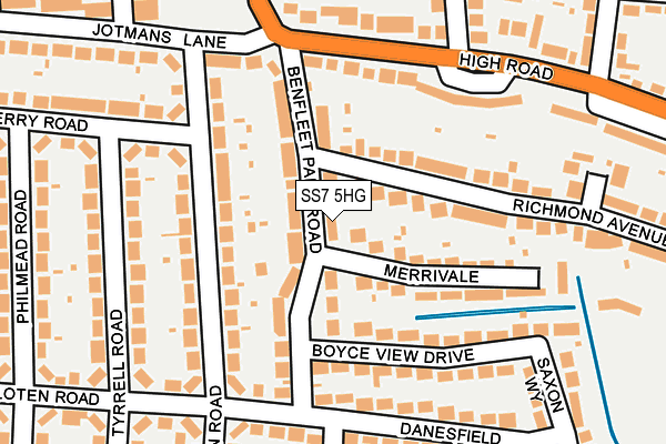 SS7 5HG map - OS OpenMap – Local (Ordnance Survey) SS7 5HG map - OS OpenMap – Local (Ordnance Survey)