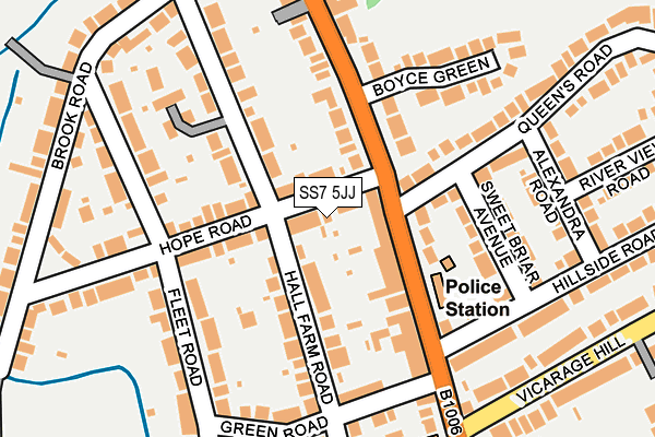 SS7 5JJ map - OS OpenMap – Local (Ordnance Survey) SS7 5JJ map - OS OpenMap – Local (Ordnance Survey)