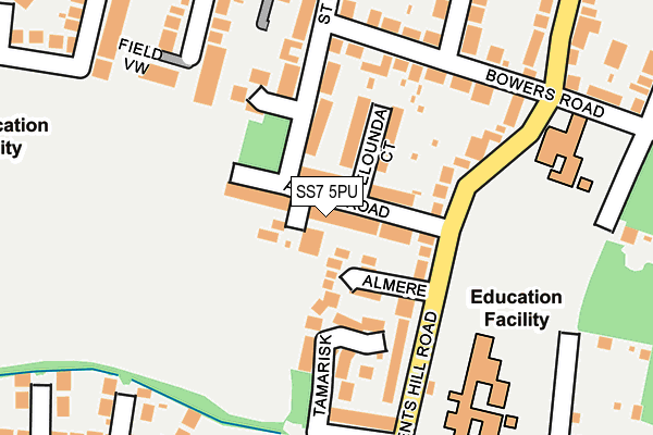 SS7 5PU map - OS OpenMap – Local (Ordnance Survey) SS7 5PU map - OS OpenMap – Local (Ordnance Survey)