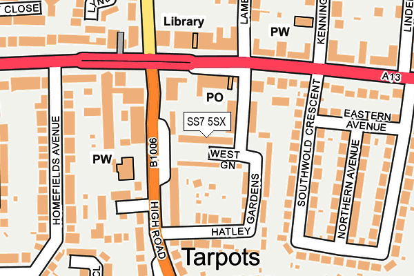 SS7 5SX map - OS OpenMap – Local (Ordnance Survey) SS7 5SX map - OS OpenMap – Local (Ordnance Survey)
