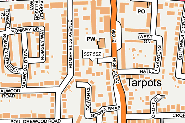 SS7 5SZ map - OS OpenMap – Local (Ordnance Survey) SS7 5SZ map - OS OpenMap – Local (Ordnance Survey)