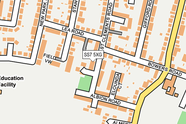 SS7 5XG map - OS OpenMap – Local (Ordnance Survey) SS7 5XG map - OS OpenMap – Local (Ordnance Survey)