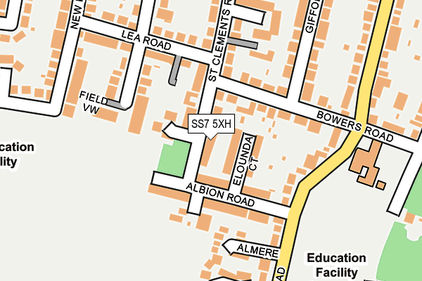 SS7 5XH map - OS OpenMap – Local (Ordnance Survey) SS7 5XH map - OS OpenMap – Local (Ordnance Survey)