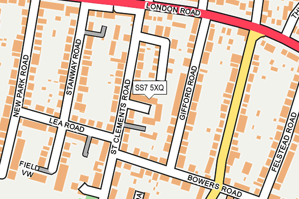 SS7 5XQ map - OS OpenMap – Local (Ordnance Survey) SS7 5XQ map - OS OpenMap – Local (Ordnance Survey)