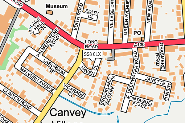 SS8 0LX map - OS OpenMap – Local (Ordnance Survey) SS8 0LX map - OS OpenMap – Local (Ordnance Survey)