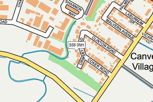 SS8 0NH map - OS OpenMap – Local (Ordnance Survey) SS8 0NH map - OS OpenMap – Local (Ordnance Survey)