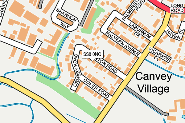 SS8 0NQ map - OS OpenMap – Local (Ordnance Survey)