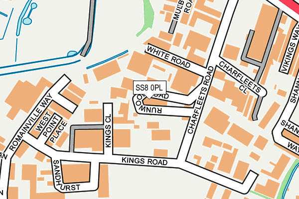 SS8 0PL map - OS OpenMap – Local (Ordnance Survey)