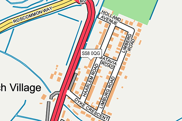 SS8 0QG map - OS OpenMap – Local (Ordnance Survey) SS8 0QG map - OS OpenMap – Local (Ordnance Survey)