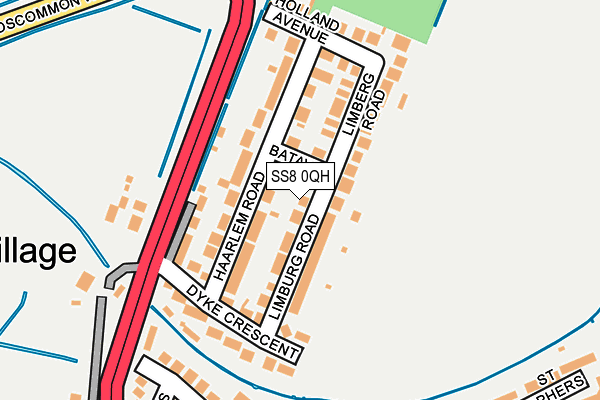 SS8 0QH map - OS OpenMap – Local (Ordnance Survey) SS8 0QH map - OS OpenMap – Local (Ordnance Survey)