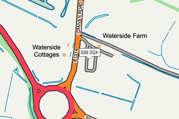 SS8 0QX map - OS OpenMap – Local (Ordnance Survey)
