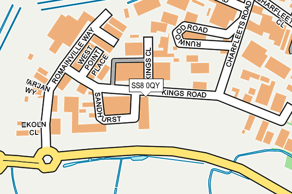 SS8 0QY map - OS OpenMap – Local (Ordnance Survey) SS8 0QY map - OS OpenMap – Local (Ordnance Survey)
