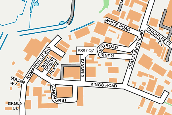 SS8 0QZ map - OS OpenMap – Local (Ordnance Survey) SS8 0QZ map - OS OpenMap – Local (Ordnance Survey)