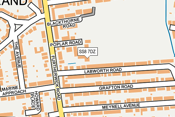 SS8 7DZ map - OS OpenMap – Local (Ordnance Survey) SS8 7DZ map - OS OpenMap – Local (Ordnance Survey)