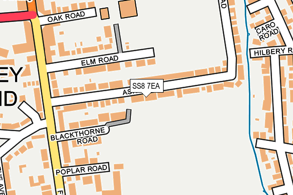 SS8 7EA map - OS OpenMap – Local (Ordnance Survey) SS8 7EA map - OS OpenMap – Local (Ordnance Survey)
