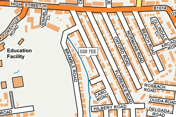 SS8 7EE map - OS OpenMap – Local (Ordnance Survey) SS8 7EE map - OS OpenMap – Local (Ordnance Survey)