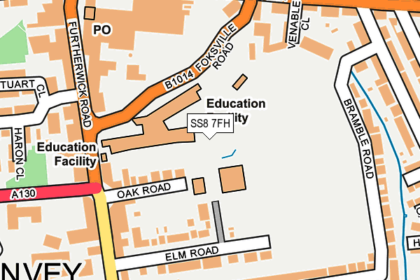 SS8 7FH map - OS OpenMap – Local (Ordnance Survey) SS8 7FH map - OS OpenMap – Local (Ordnance Survey)