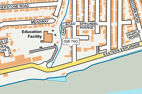 SS8 7HQ map - OS OpenMap – Local (Ordnance Survey) SS8 7HQ map - OS OpenMap – Local (Ordnance Survey)