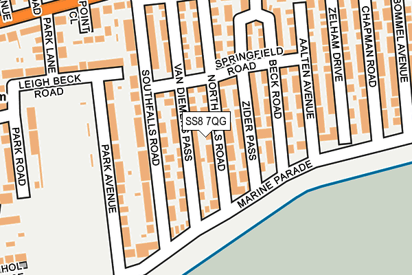 SS8 7QG map - OS OpenMap – Local (Ordnance Survey) SS8 7QG map - OS OpenMap – Local (Ordnance Survey)