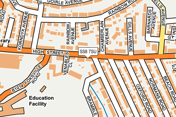 SS8 7SU map - OS OpenMap – Local (Ordnance Survey) SS8 7SU map - OS OpenMap – Local (Ordnance Survey)