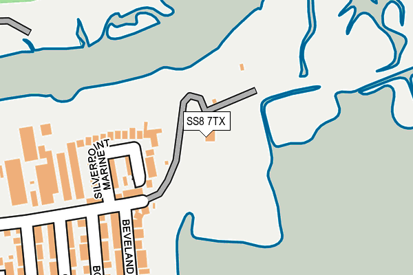 SS8 7TX map - OS OpenMap – Local (Ordnance Survey) SS8 7TX map - OS OpenMap – Local (Ordnance Survey)