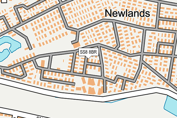 SS8 8BR map - OS OpenMap – Local (Ordnance Survey)