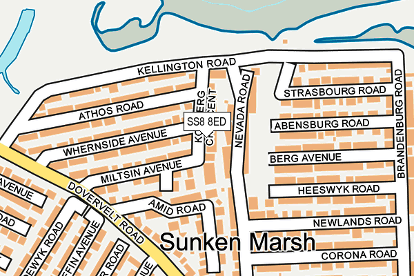 SS8 8ED map - OS OpenMap – Local (Ordnance Survey) SS8 8ED map - OS OpenMap – Local (Ordnance Survey)