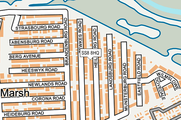 SS8 8HQ map - OS OpenMap – Local (Ordnance Survey) SS8 8HQ map - OS OpenMap – Local (Ordnance Survey)